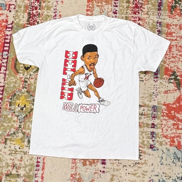 Will Smith Bell - Air Fresh Prince Will Power Basketball Hip Hop Tee Tshirt - Picture 1 of 3